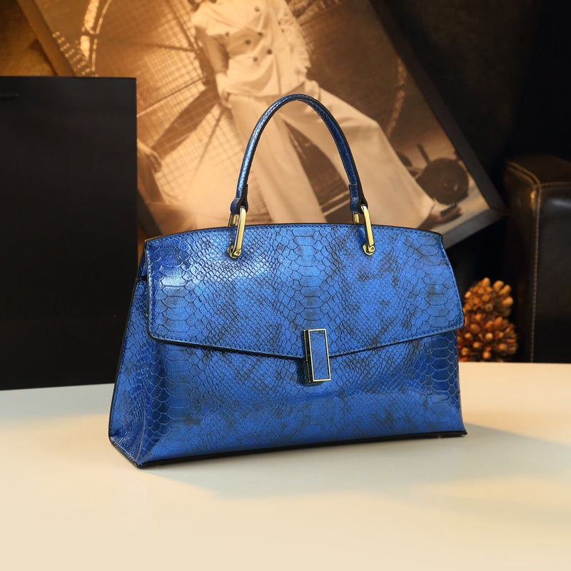 WB-0025/ Crocodile Embossed Leather Laser Crossbody Bag