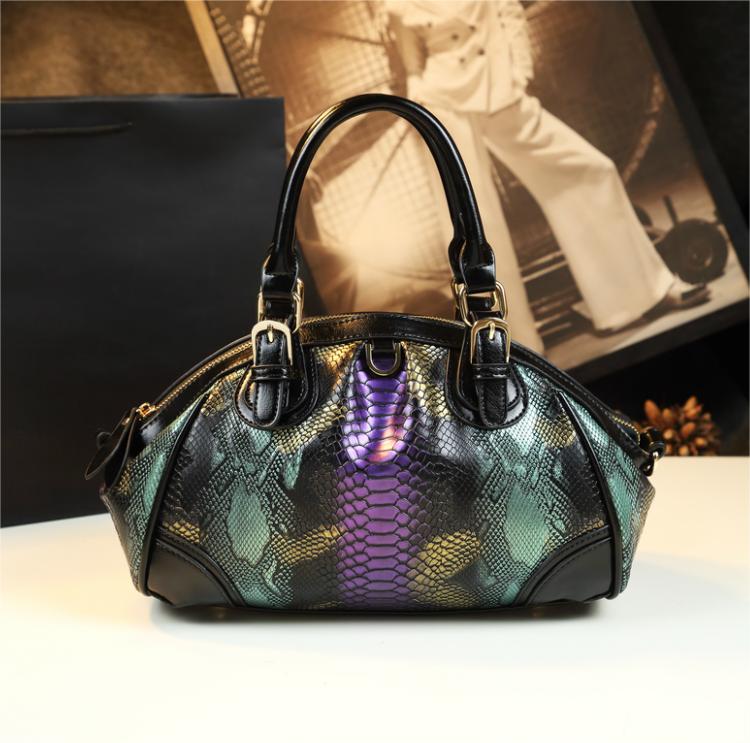 WB-0017/ Crocodile Embossed Leather Crossbody Bag