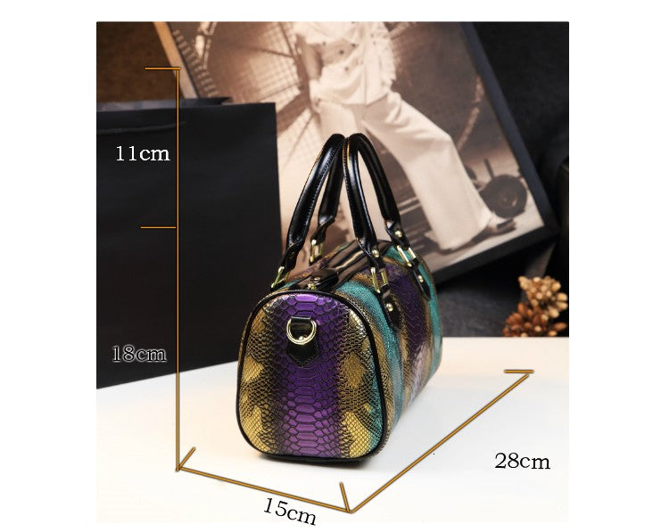 WB-0019/ Crocodile Embossed Leather Crossbody Bag