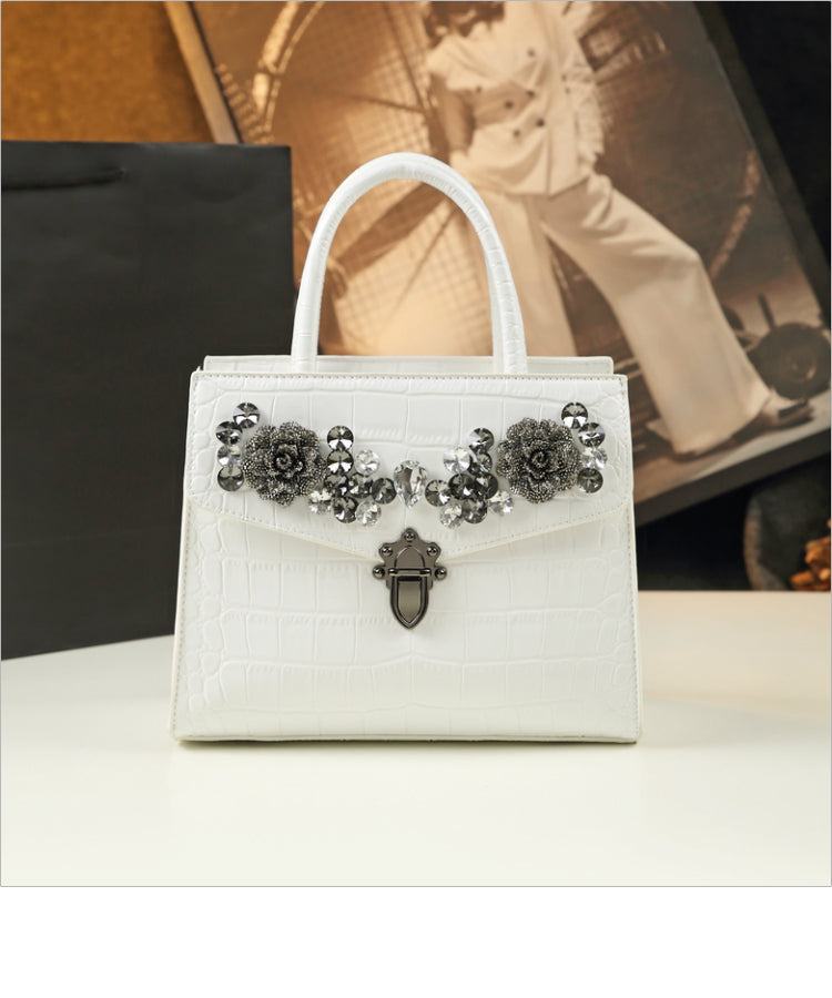 WB-0004/ Crocodile Embossed Leather Crossbody Bag