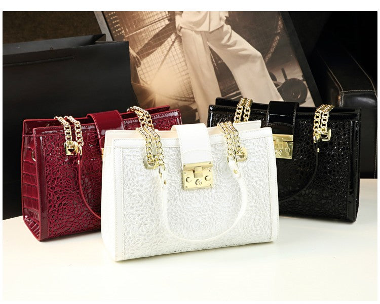 WB-0002/ Crocodile Embossed Leather Crossbody Bag