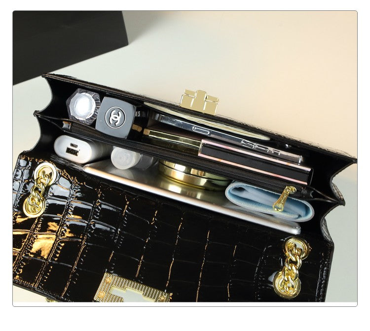 WB-0007/ Patent Leather Crossbody Bag