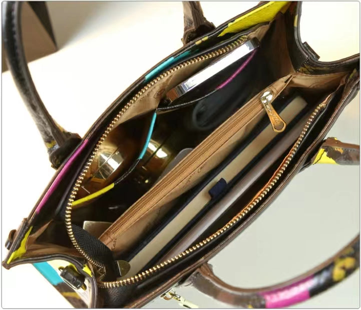 WB-0022/ Crocodile Embossed Leather Crossbody Bag