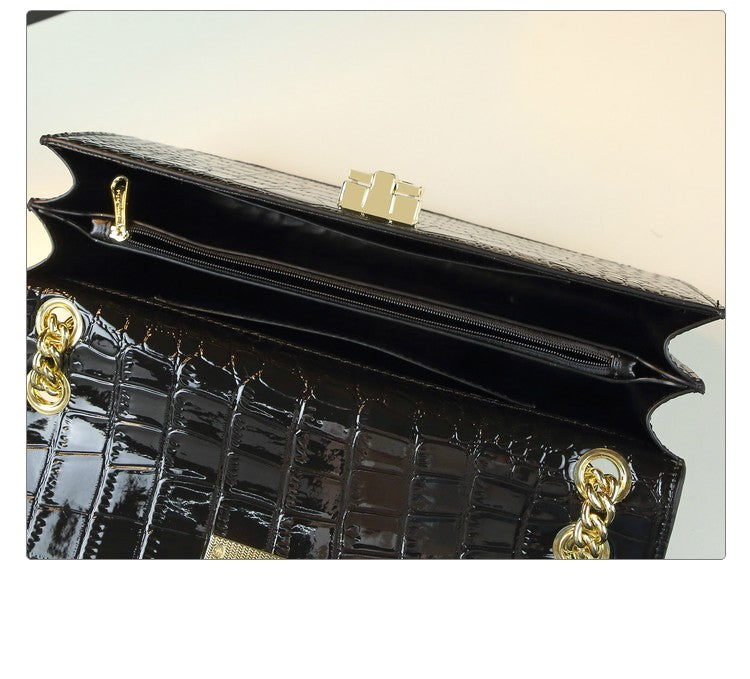 WB-0007/ Patent Leather Crossbody Bag