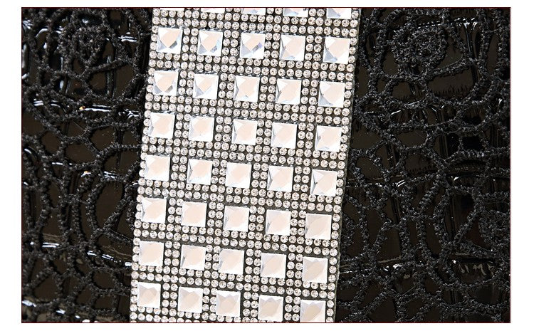 WB-0001/ Crocodile embossed leather With Laces Crossbody Bag