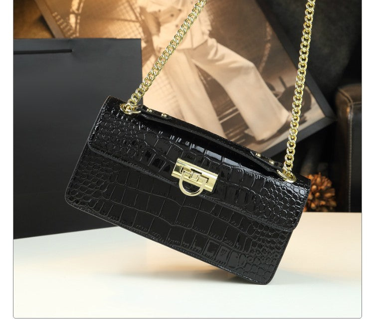 WB-0007/ Patent Leather Crossbody Bag