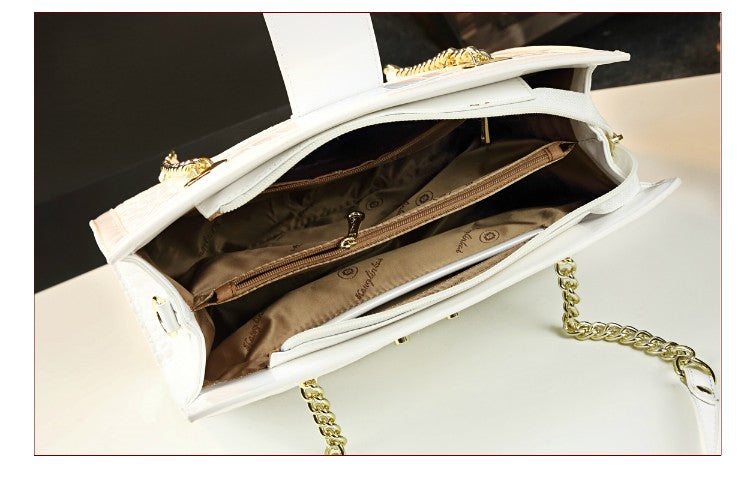 WB-0002/ Crocodile Embossed Leather Crossbody Bag