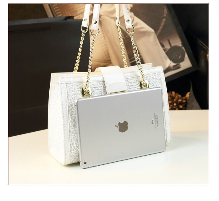 WB-0002/ Crocodile Embossed Leather Crossbody Bag