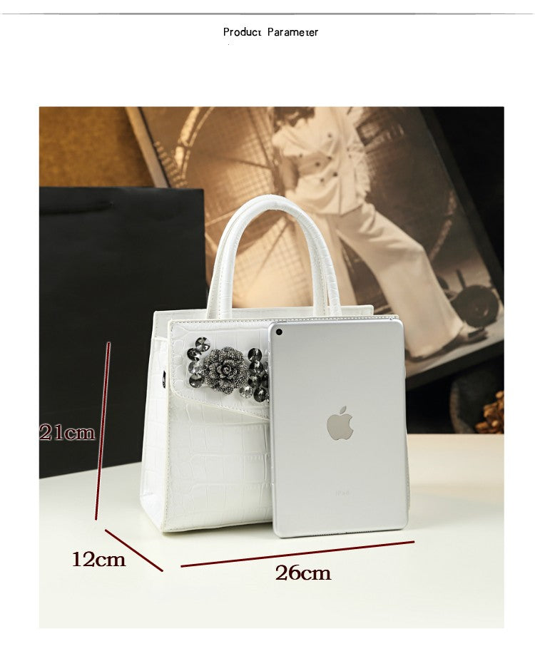 WB-0004/ Crocodile Embossed Leather Crossbody Bag