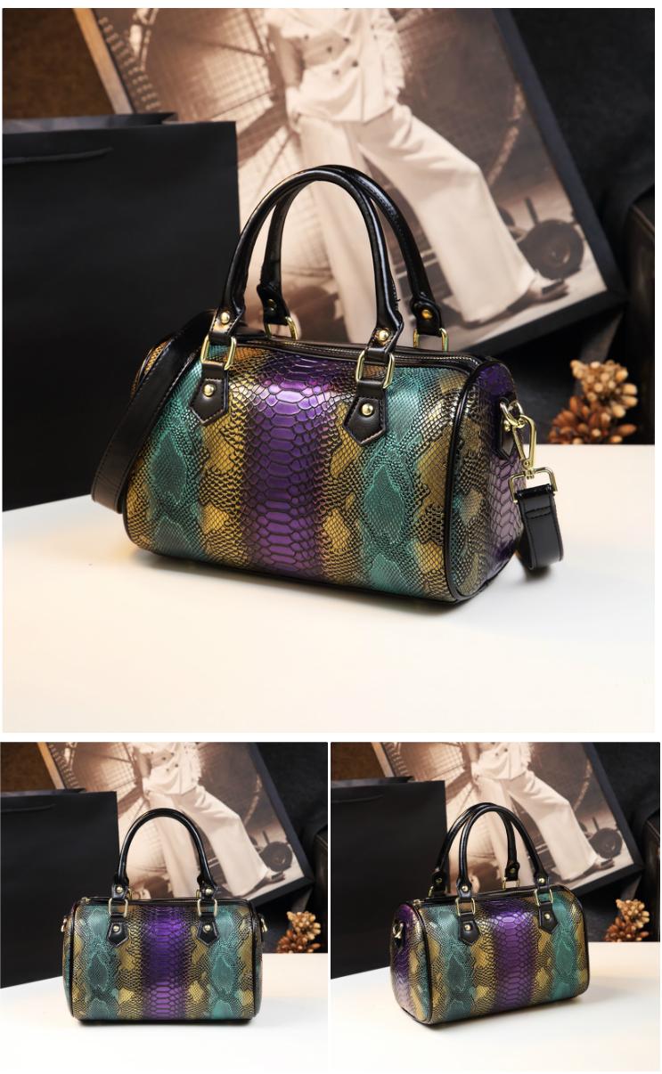 WB-0019/ Crocodile Embossed Leather Crossbody Bag