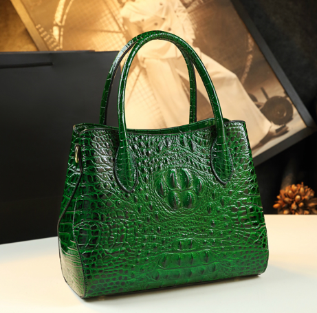 WB-0009/ Crocodile Embossed Leather Crossbody Bag