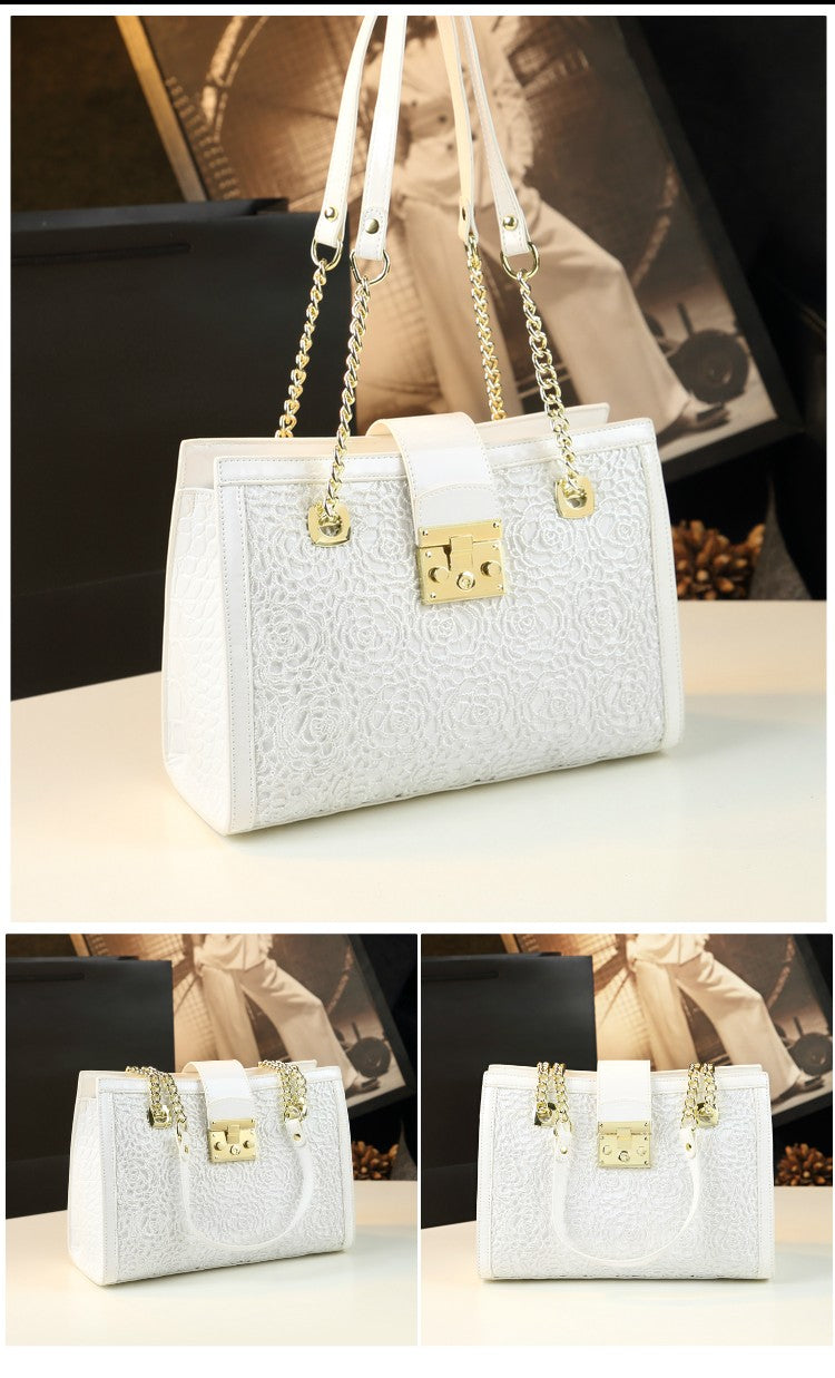 WB-0002/ Crocodile Embossed Leather Crossbody Bag