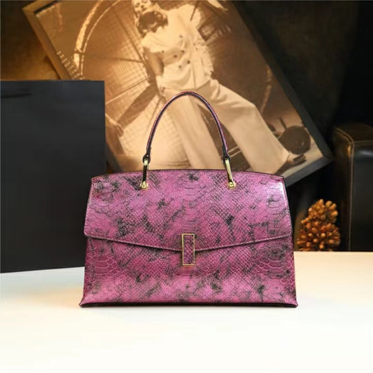 WB-0025/ Crocodile Embossed Leather Laser Crossbody Bag