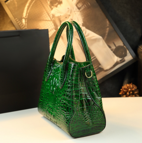 WB-0009/ Crocodile Embossed Leather Crossbody Bag