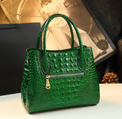 WB-0009/ Crocodile Embossed Leather Crossbody Bag
