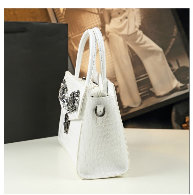 WB-0004/ Crocodile Embossed Leather Crossbody Bag