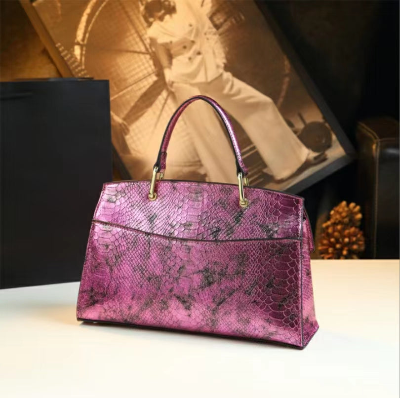 WB-0025/ Crocodile Embossed Leather Laser Crossbody Bag