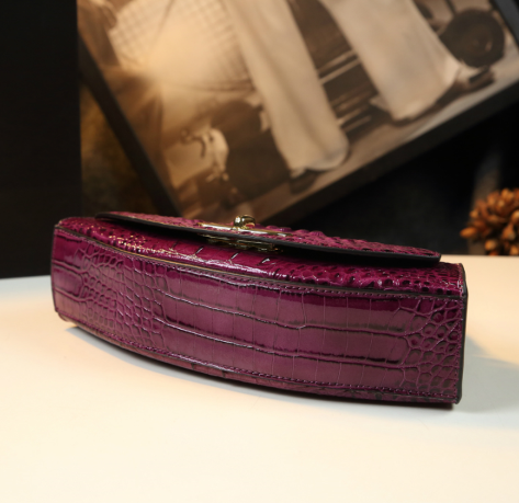 WB-0003/ Crocodile Embossed Leather Crossbody Bag