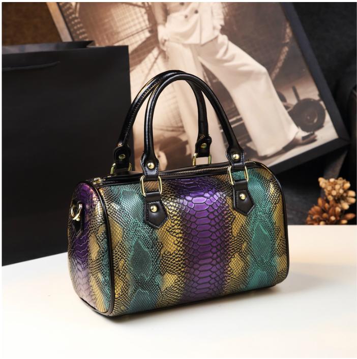 WB-0019/ Crocodile Embossed Leather Crossbody Bag