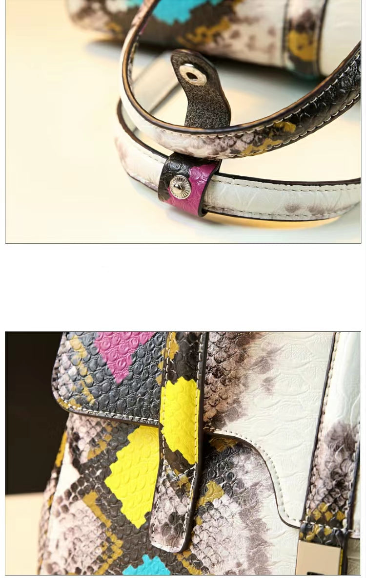 WB-0023/ Crocodile Embossed Leather Crossbody Bag