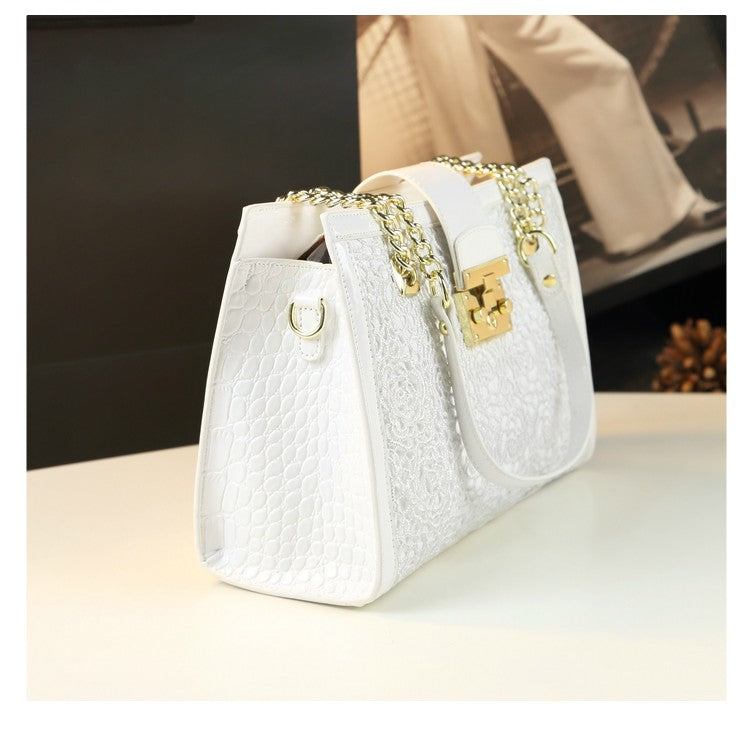 WB-0002/ Crocodile Embossed Leather Crossbody Bag
