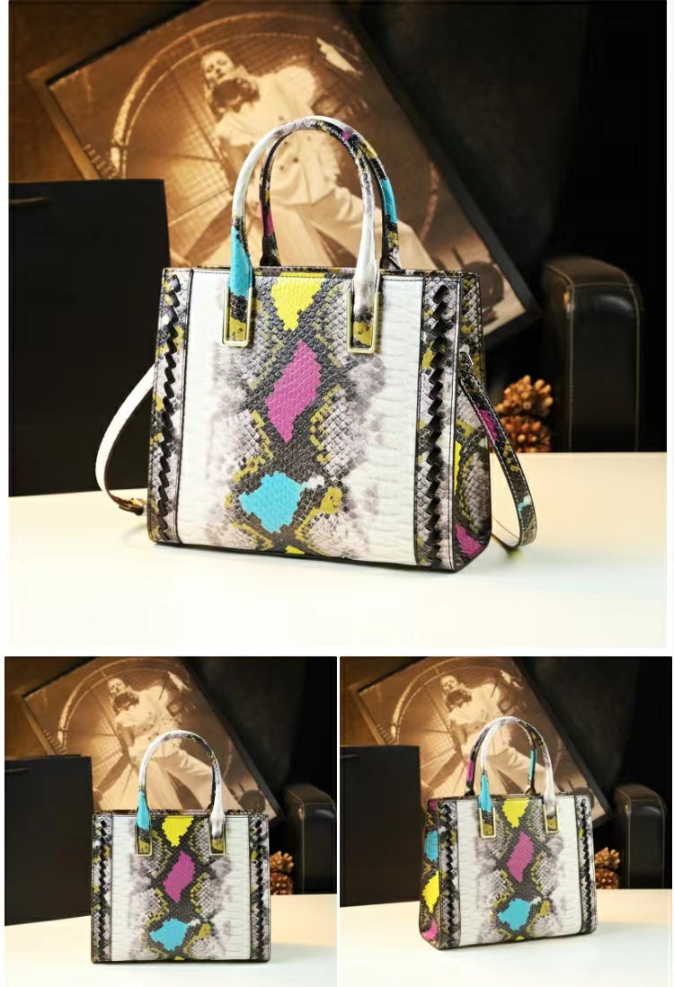 WB-0022/ Crocodile Embossed Leather Crossbody Bag