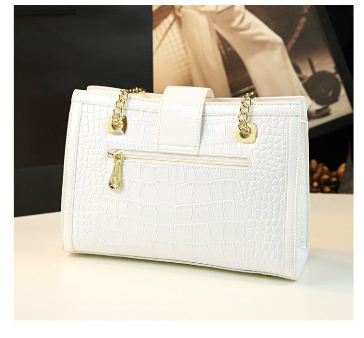 WB-0002/ Crocodile Embossed Leather Crossbody Bag