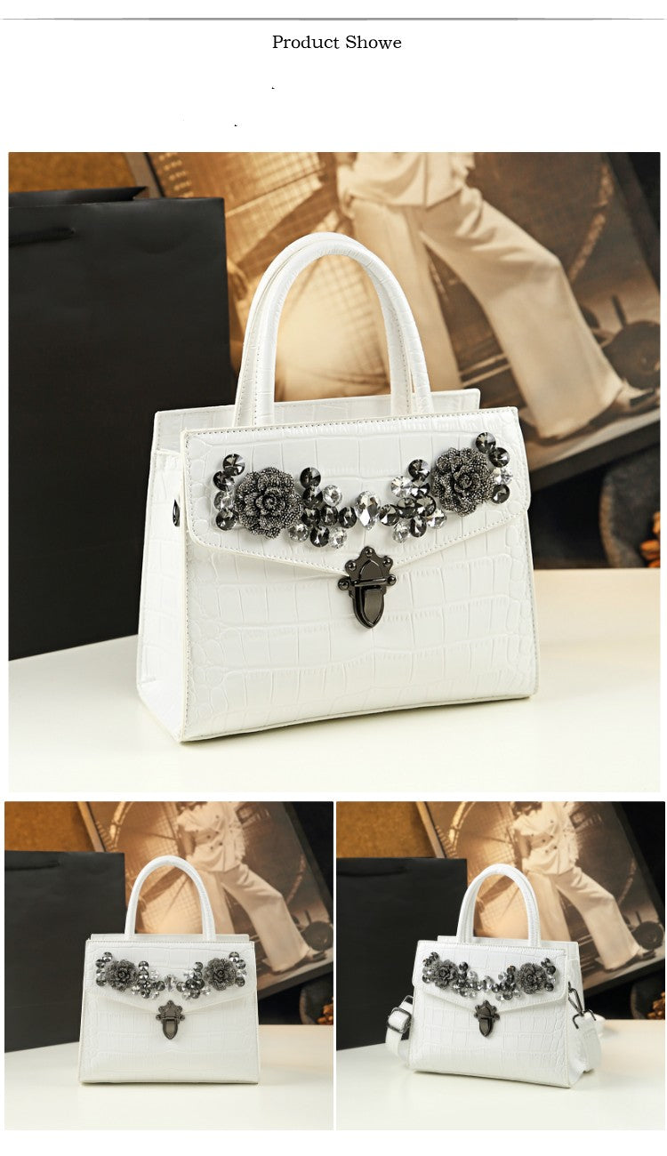 WB-0004/ Crocodile Embossed Leather Crossbody Bag
