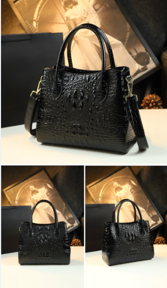 WB-0009/ Crocodile Embossed Leather Crossbody Bag