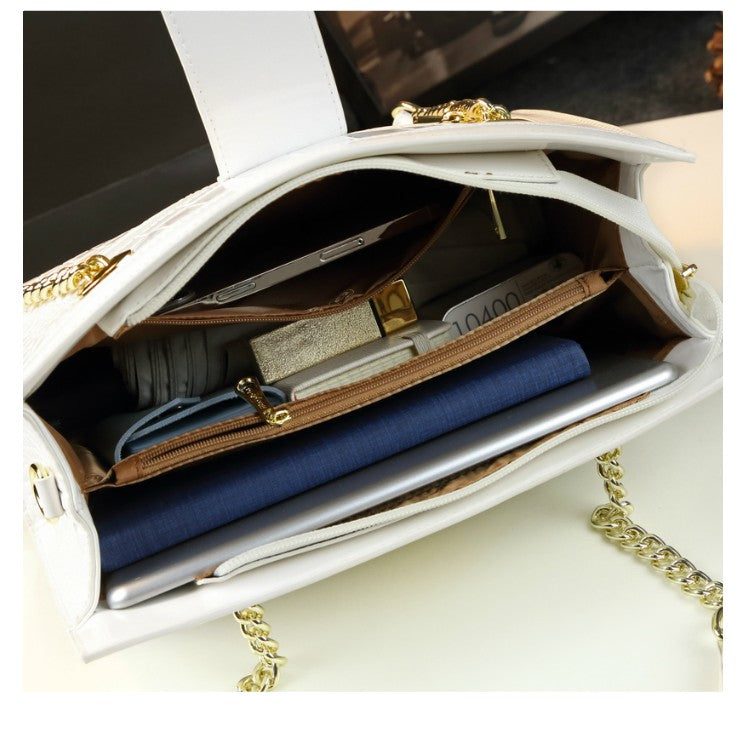 WB-0002/ Crocodile Embossed Leather Crossbody Bag