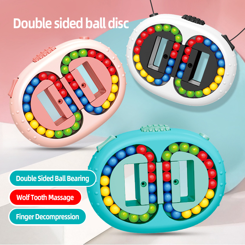 Rotating Magic Bean Cube Toys,Decompression Spinning Magic Bead Puzzles,Fidget Magic Cube Toy for Office Relief Stress Anxiety Game Creative Toys
