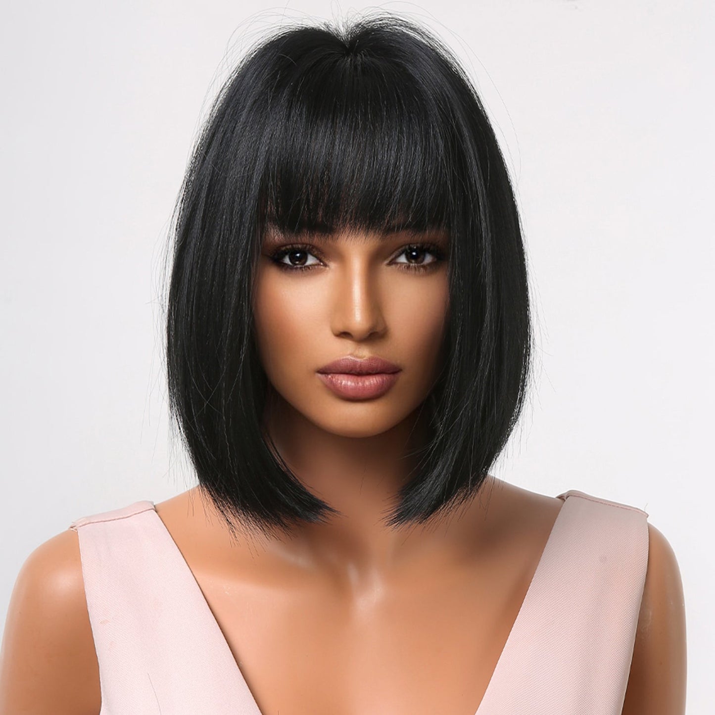 LC2049-1 10 inch Black Short Bob With Bangs for Women