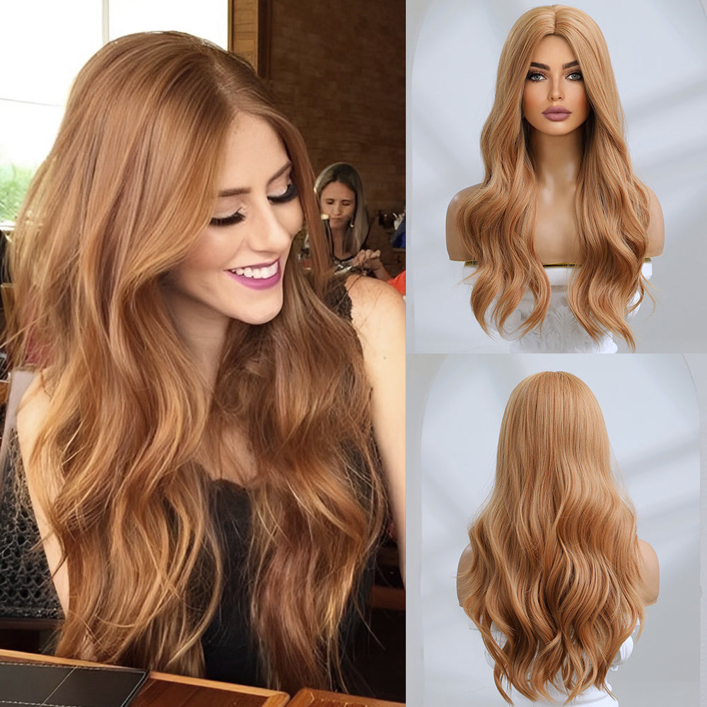 LC8044-1 26 inches natural wave and long hair brown fashion wig