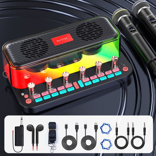 Podcast Equipment Bundle, Audio Interface Audio Mixer & Recording Accessories Podcast Kit with 3.5mm Microphone Perfect for Recording,Live Streaming,Gaming,Compatible with PC,Smartphone,Play Station