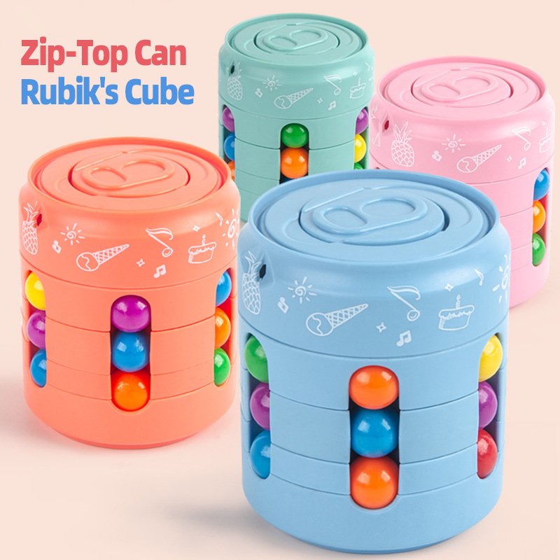 Rotating Cans Magic Bean Cube Fingertip Toys, Spinner Rotating Toys Reliever Stress Toys, Anxiety Relief Learning & Education Toys