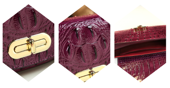 WB-0003/ Crocodile Embossed Leather Crossbody Bag