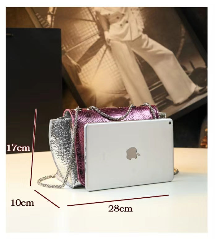 WB-0021/ Crocodile Embossed Leather Crossbody Bag