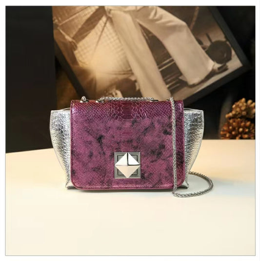 WB-0021/ Crocodile Embossed Leather Crossbody Bag