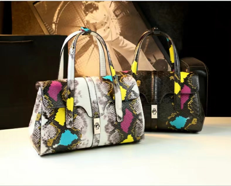 WB-0020/ Crocodile Embossed Leather Crossbody Bag