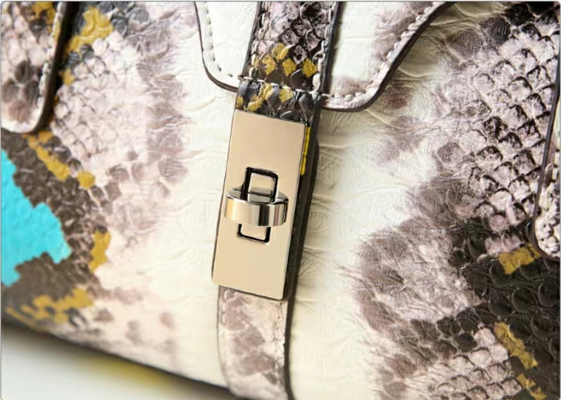 WB-0020/ Crocodile Embossed Leather Crossbody Bag