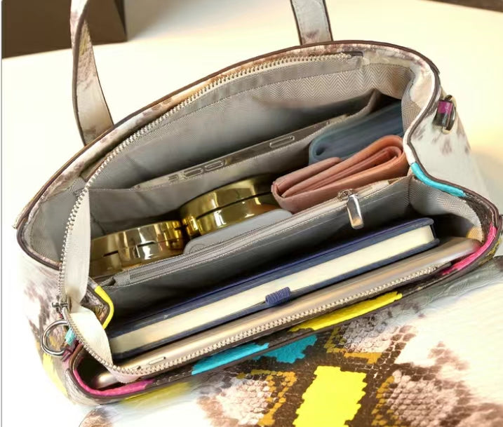 WB-0020/ Crocodile Embossed Leather Crossbody Bag