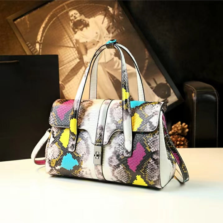 WB-0020/ Crocodile Embossed Leather Crossbody Bag