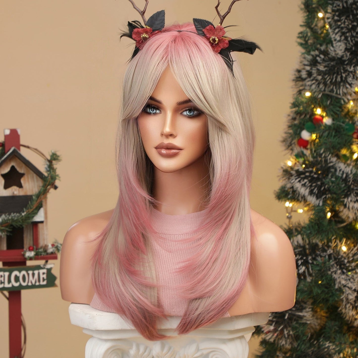 LC259-16 24 inches Natural straight long cosplay Wig