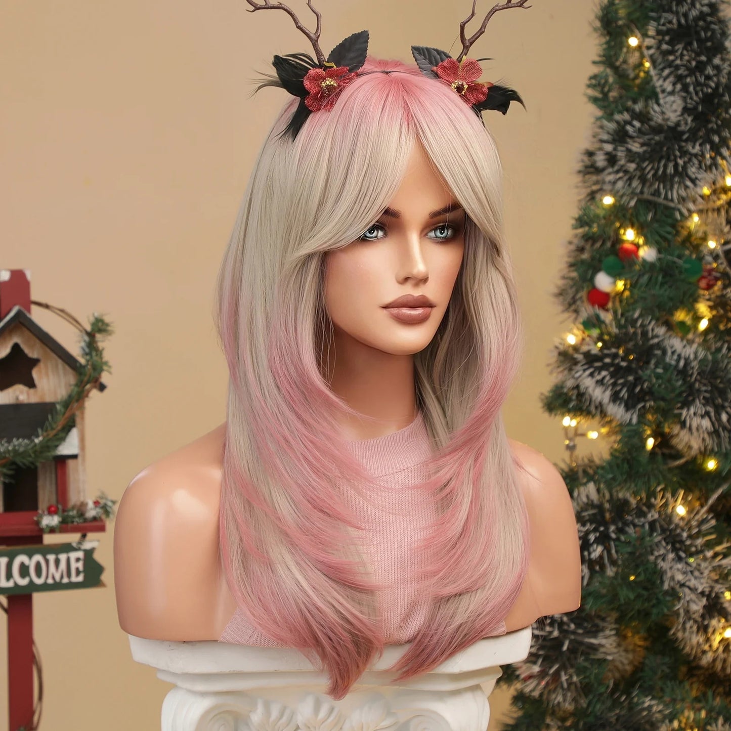 LC259-16 24 inches Natural straight long cosplay Wig