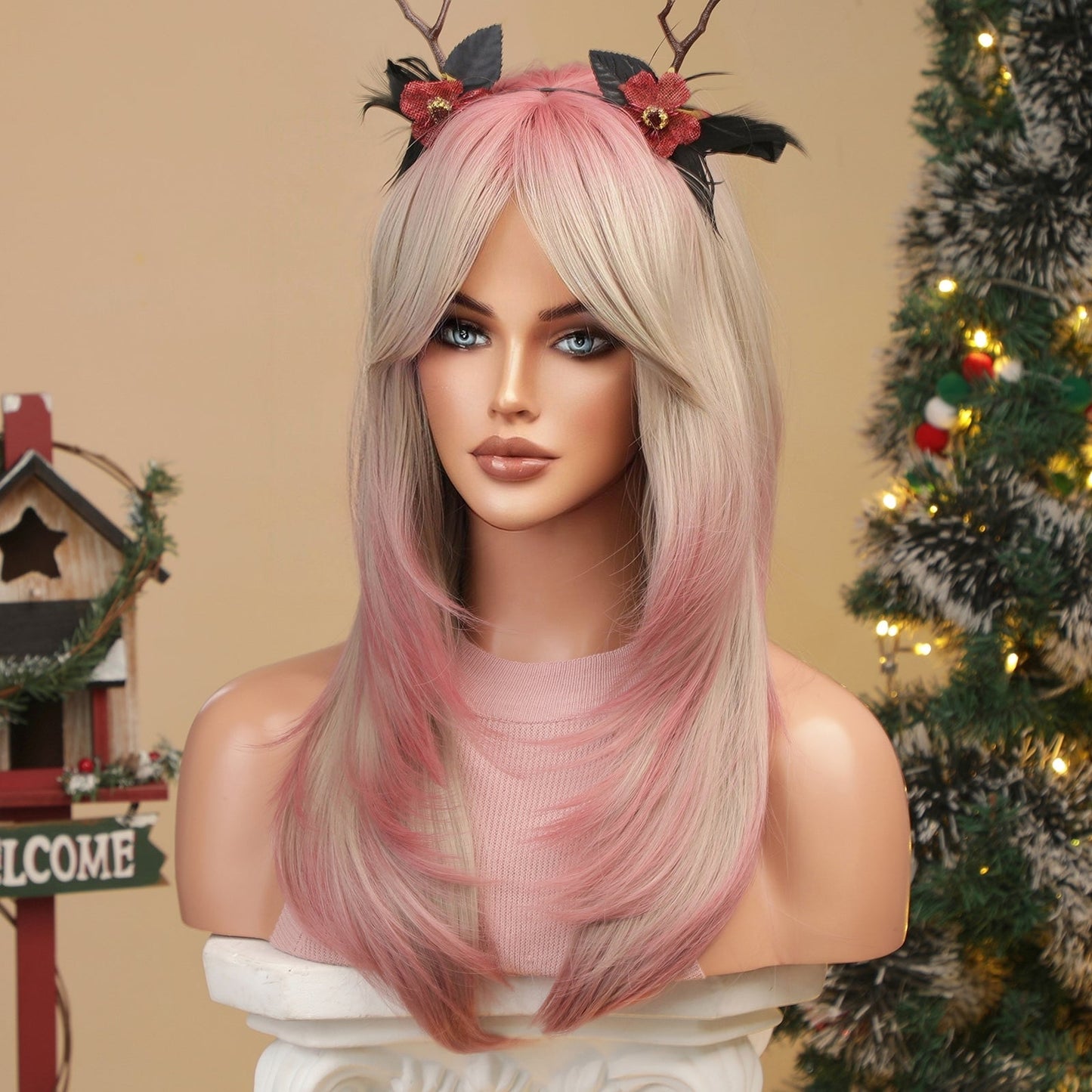 LC259-16 24 inches Natural straight long cosplay Wig