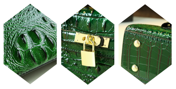 WB-0010/ Crocodile Embossed Leather With Laces Crossbody Bag