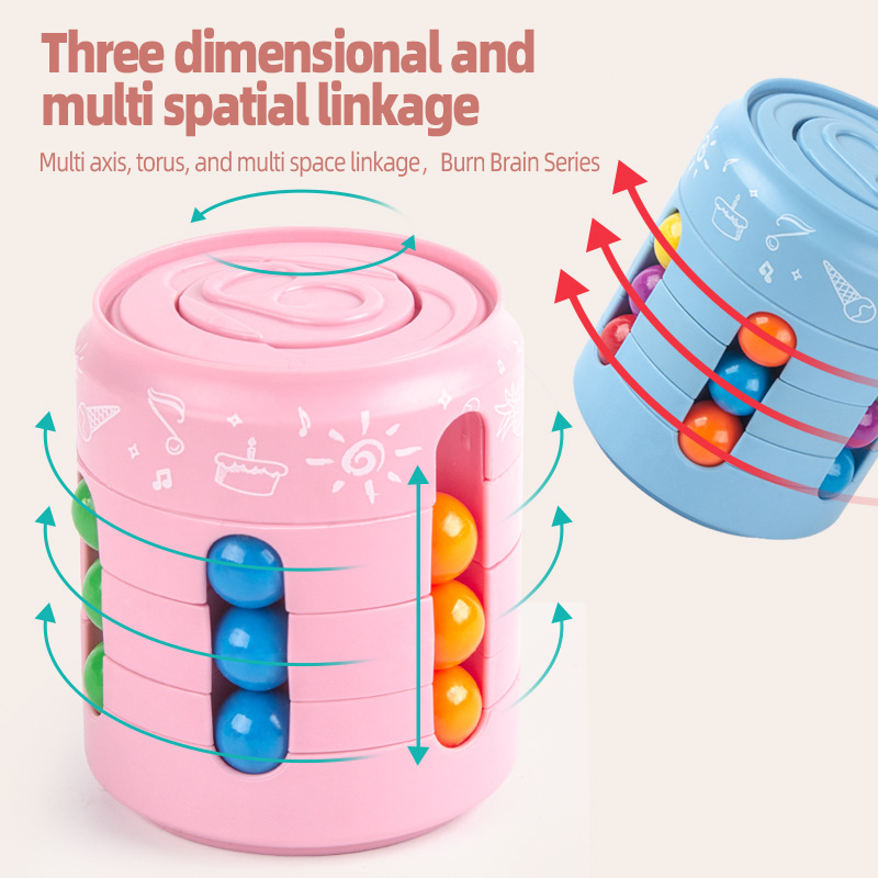 Rotating Cans Magic Bean Cube Fingertip Toys, Spinner Rotating Toys Reliever Stress Toys, Anxiety Relief Learning & Education Toys