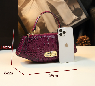 WB-0003/ Crocodile Embossed Leather Crossbody Bag