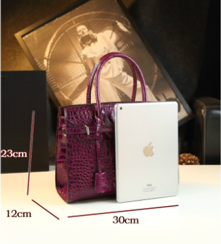 WB-0011/ Crocodile Embossed Leather Crossbody Bag