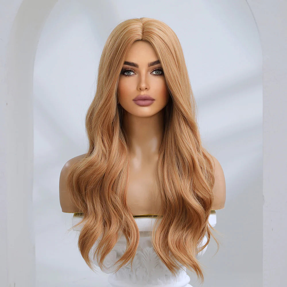 LC8044-1 26 inches natural wave and long hair brown fashion wig